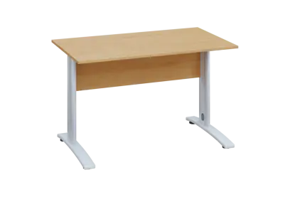 EPK 27 - 12 stůl kancelářský, kovová podnož bílá, deska 25 mm, široký 1200 mm, javor horský